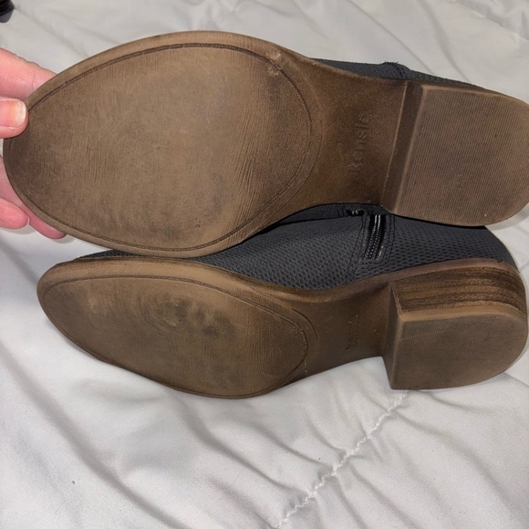 Kensie Gerona Leather Ankle Bootie Pointed Toe charcoal grey perforated size 7.5 - Picture 10 of 10